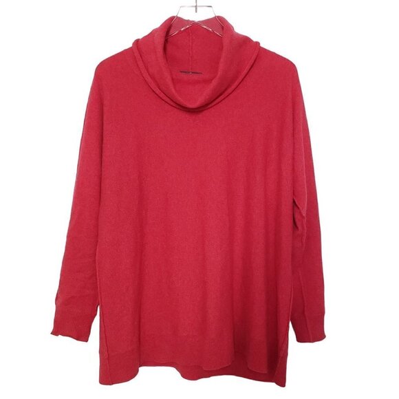 Cullen 100% Cashmere Turtleneck Sweater Oversize Pink Pullover Womens Sz Large - Picture 1 of 11